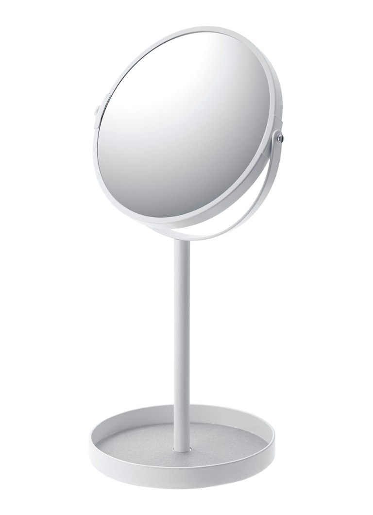 Miroir de maquillage Yamazaki Tosca avec étagères de rangement, grossissement x3, 33 x 16 cm