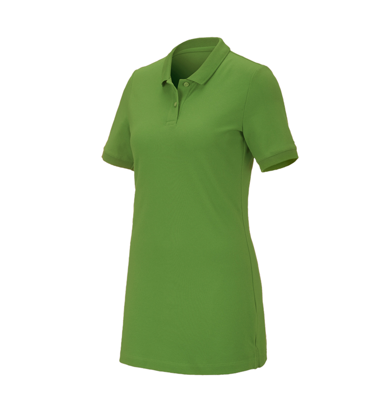 e.s. Piqué-Polo cotton stretch, Damen, long fit