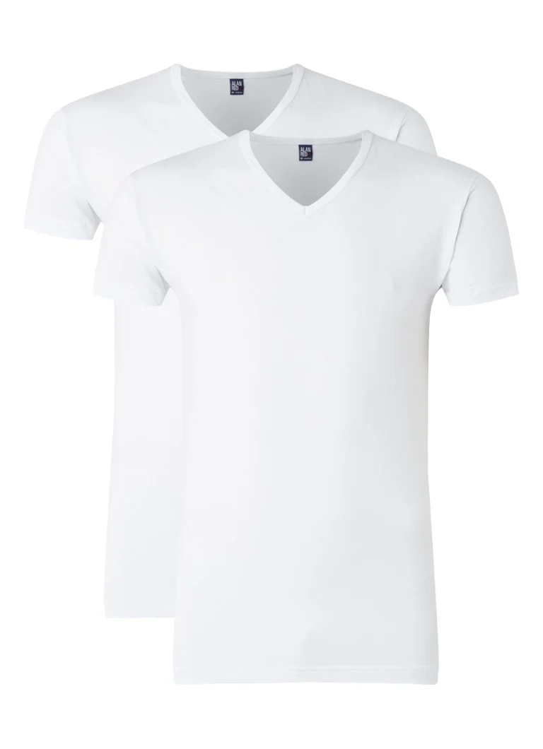 Confezione da 2 t-shirt aderenti con scollo a V di Alan Red Oklahoma