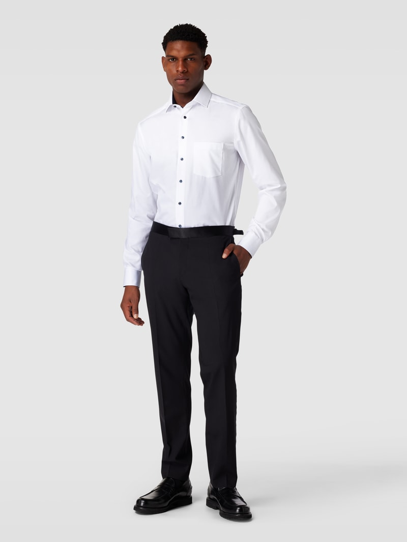 Modern Fit Business-Hemd mit Knopfleiste Modell 'Global' in weiß