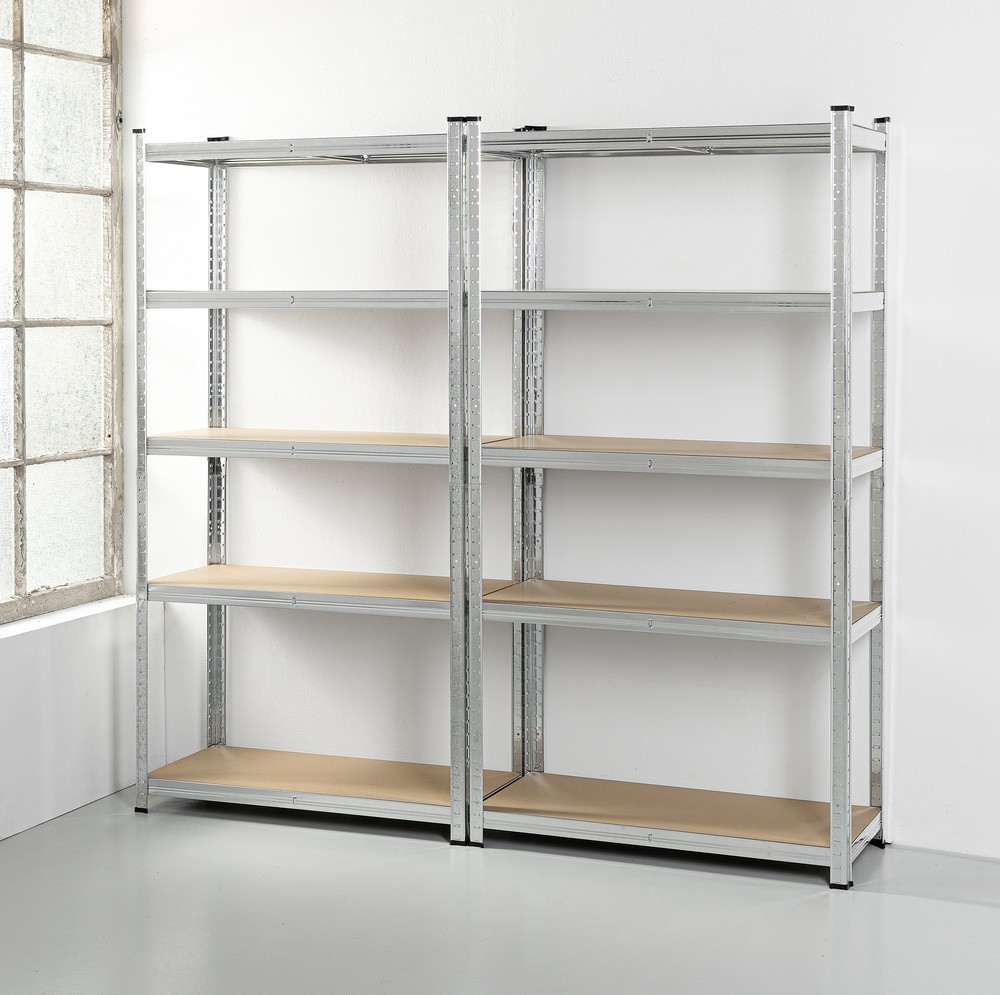Kraft Werkzeuge Schwerlastregal 5-stufig 2er-Set je ca. 180 x 90 x 40 cm