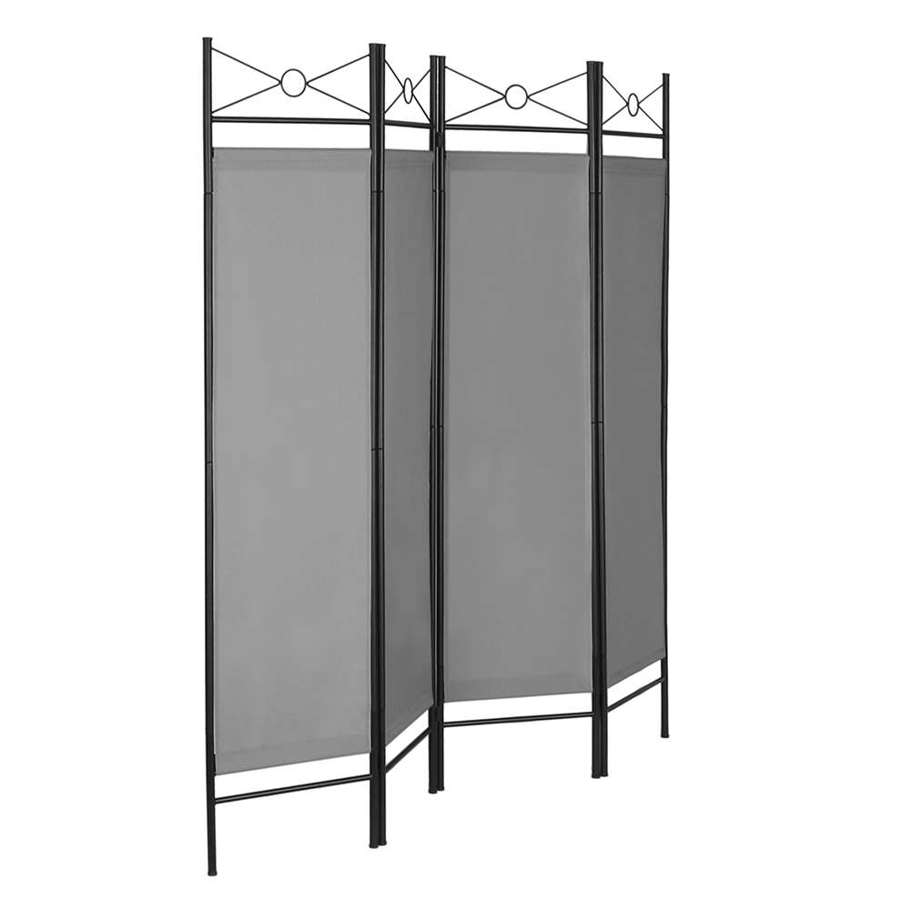 Never Indoor Paravent 4-teilige Raumteiler 180 x 163 cm Grau