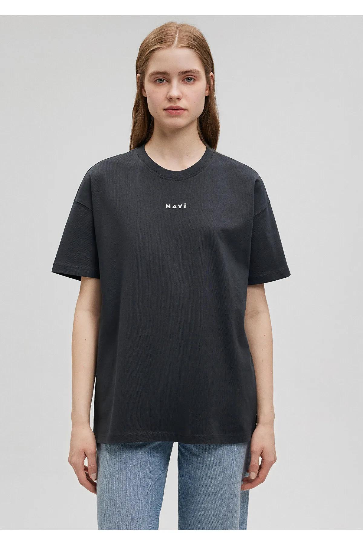 Mavi  Anthrazitfarbenes T-Shirt mit Logo-Aufdruck Regular Fit / Regular Fit1612518-70087