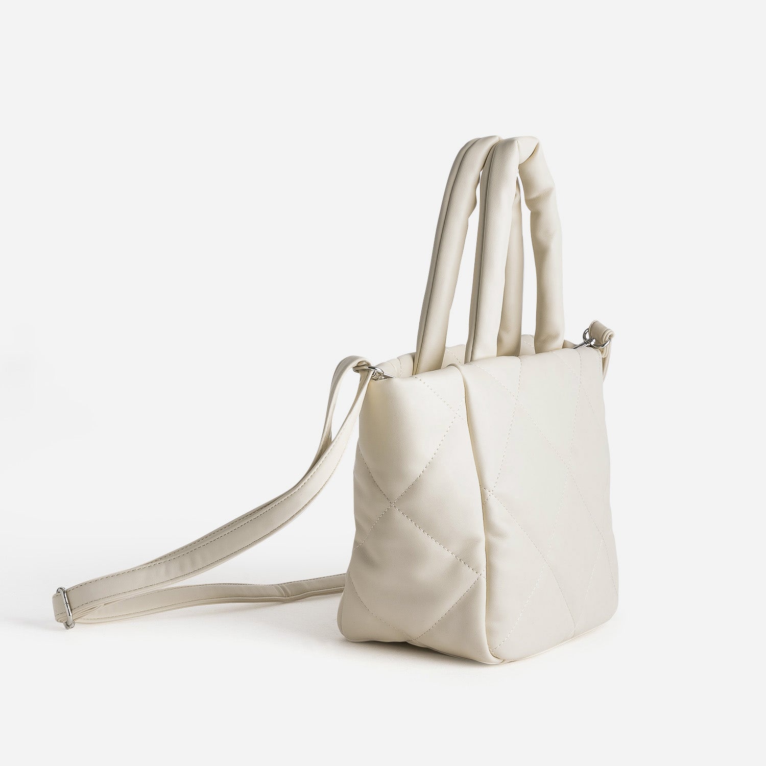 Sac à main TEXTO écru matelassé