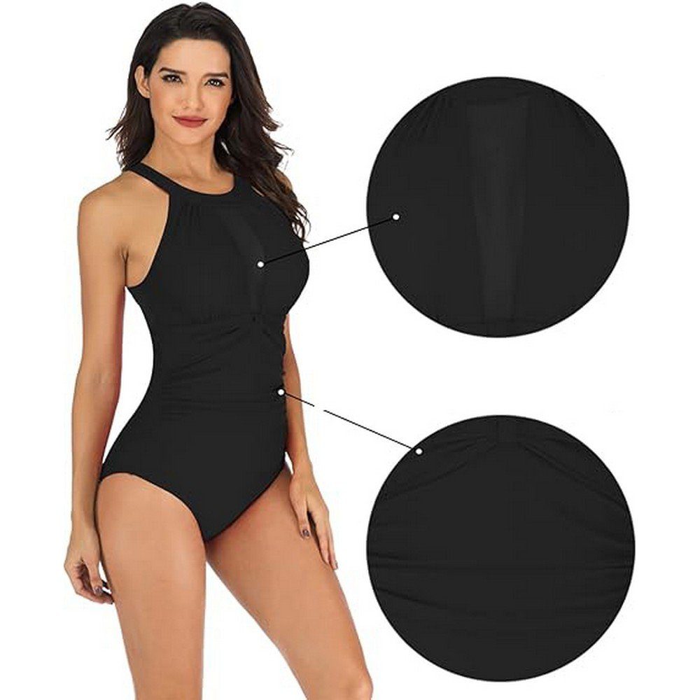 Ronner UG Bade-Shirt Badeanzug Damen Bauchweg Bikini Push up Bademode Triangel-Bikini