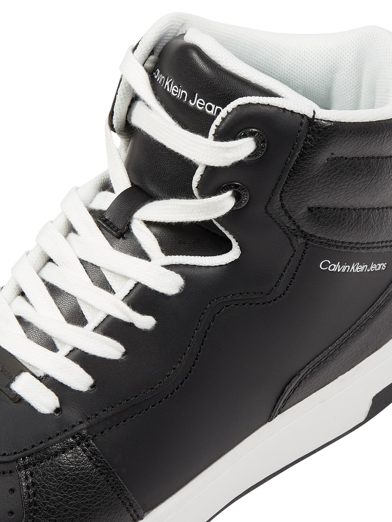 High Top Sneaker aus Leder  in black