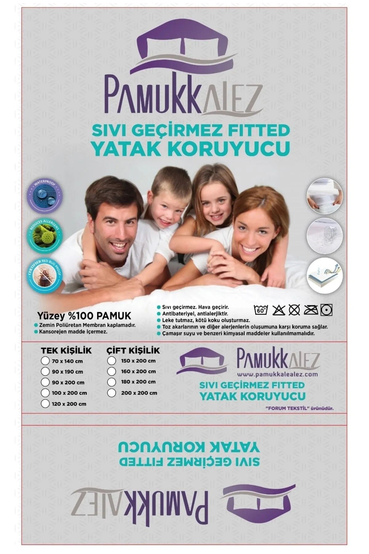 Formeya  Pamukkale-Matratze, Spannbettlaken aus Baumwolle, wasserabweisend, flüssigkeitsdicht, Matratzenschoner (13 verschiedene Größen)