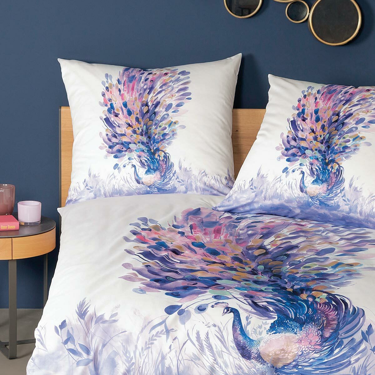 Janine Mako-Satin Bettwäsche modern art 42080-05 kreidelila
