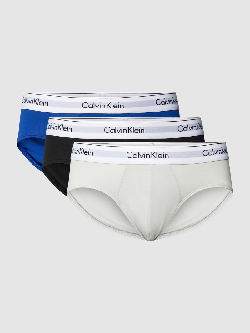 Slip mit elastischem Bund im 3er-Pack in royalblau