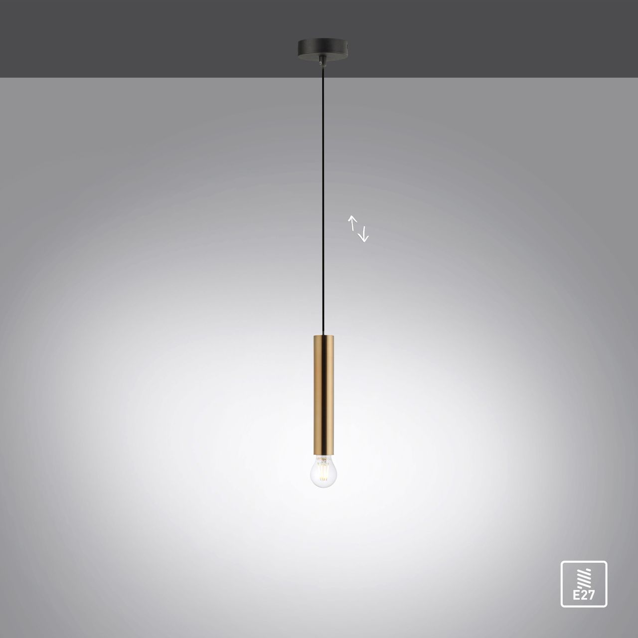 JUST LIGHT LechtenDirekt Pendelleuchte BRUNA, 1-flg.,1xE27/60Watt, Innenleuchte, IP20