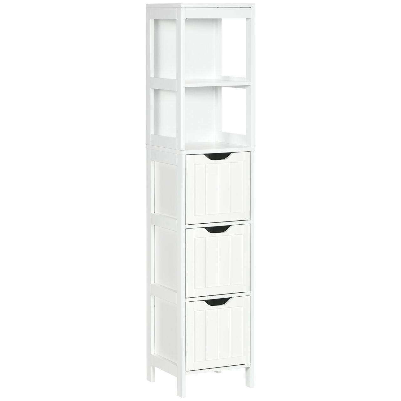 kleankin Badezimmerschrank Badschrank mit 2 offenen Fächern für Wohnzimmer