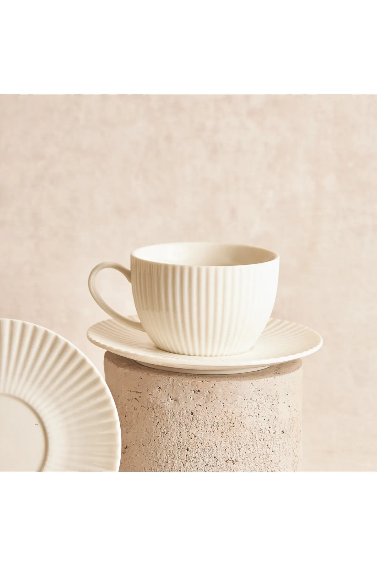 Karaca  Seashell 200ml Teetasse für 6 Personen, Türkische Teegläser mit Untertasse