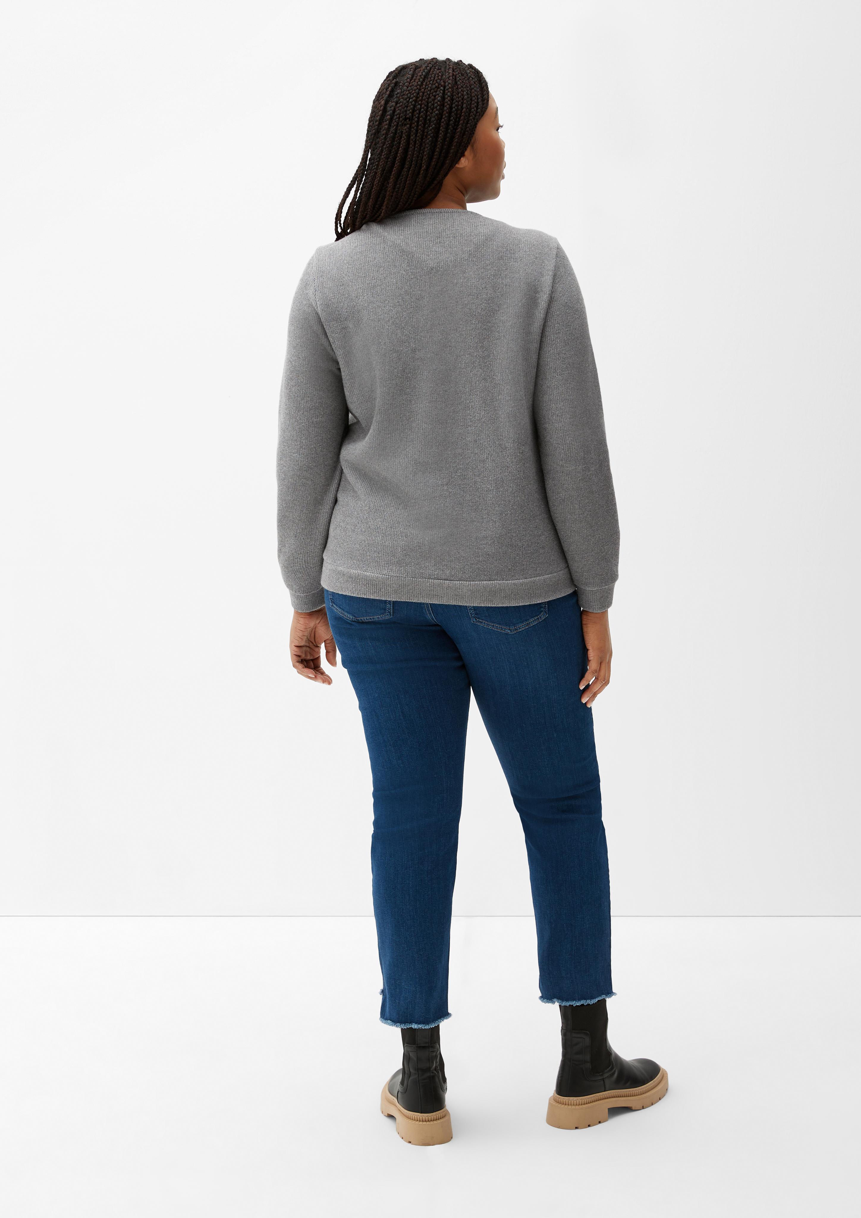 Sweatjacke in Strickoptik  2125475-9730