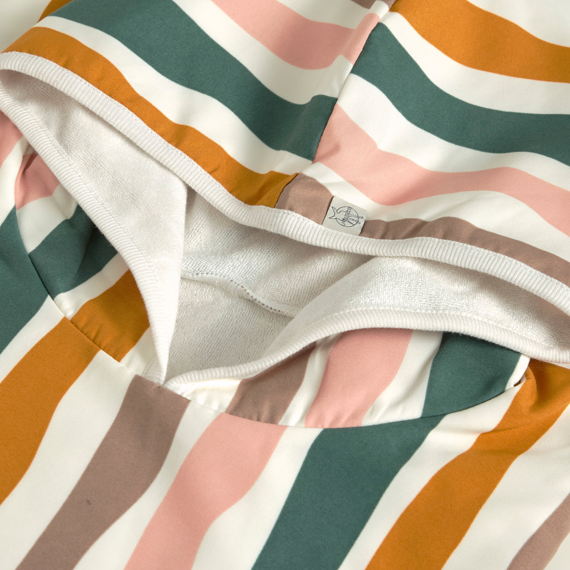 UV Badeponcho Kinder - Wellen, Rosa Weiß