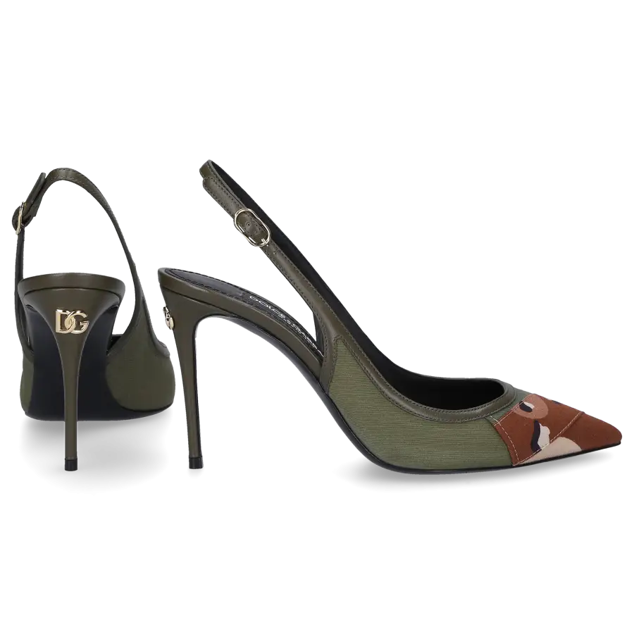Dolce & Gabbana - Slingpumps CG0593 Canvas - grün