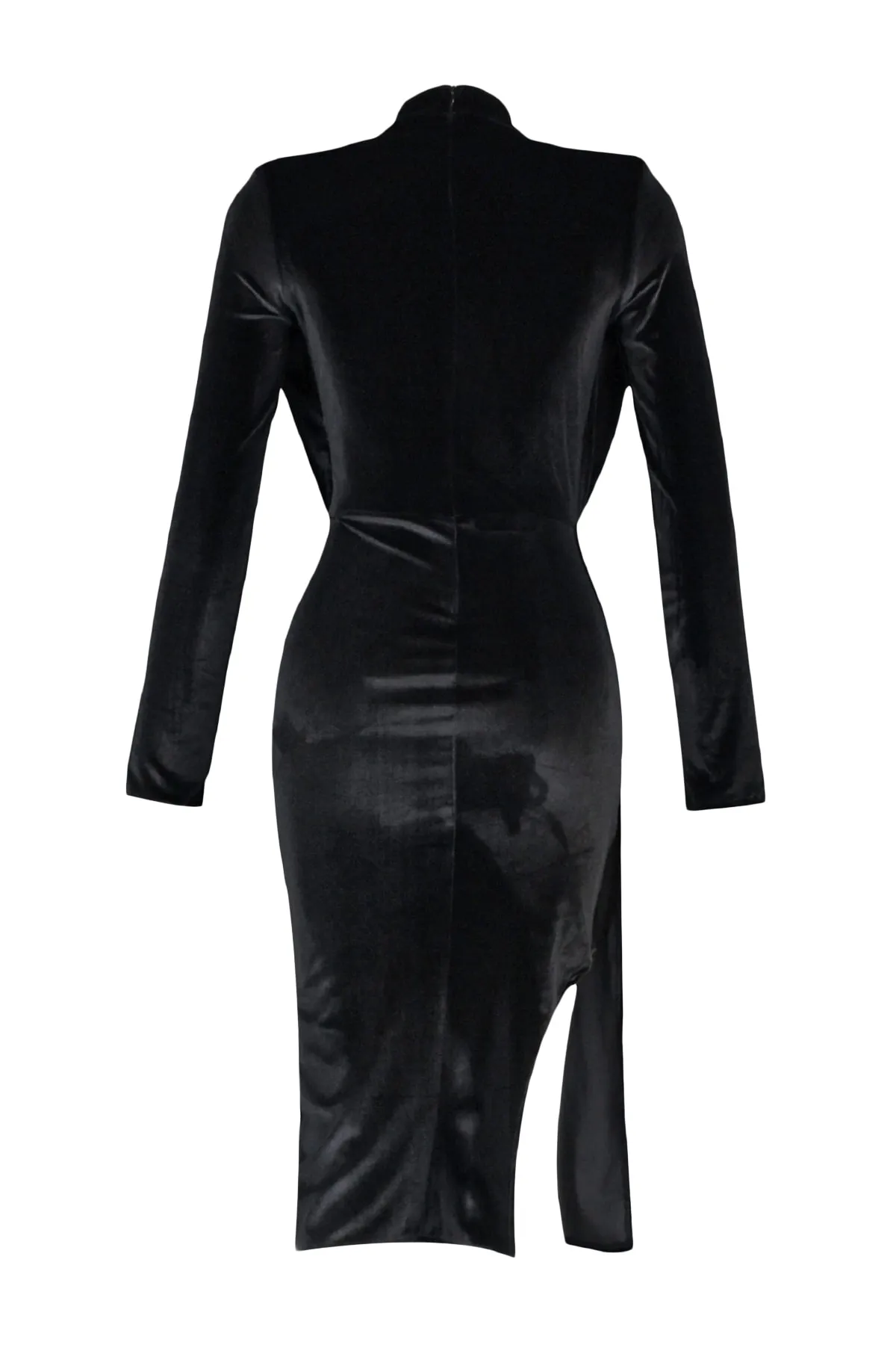 Trendyol Collection  Schwarzes, drapiertes, detailliertes Samt-Abendkleid TPRAW23EL00202