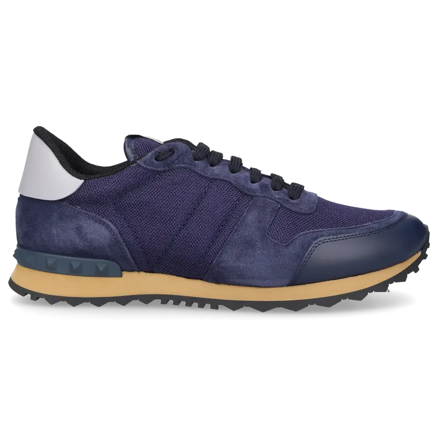 Valentino Garavani - Sneaker low ROCKRUNNER Veloursleder Textil - blau