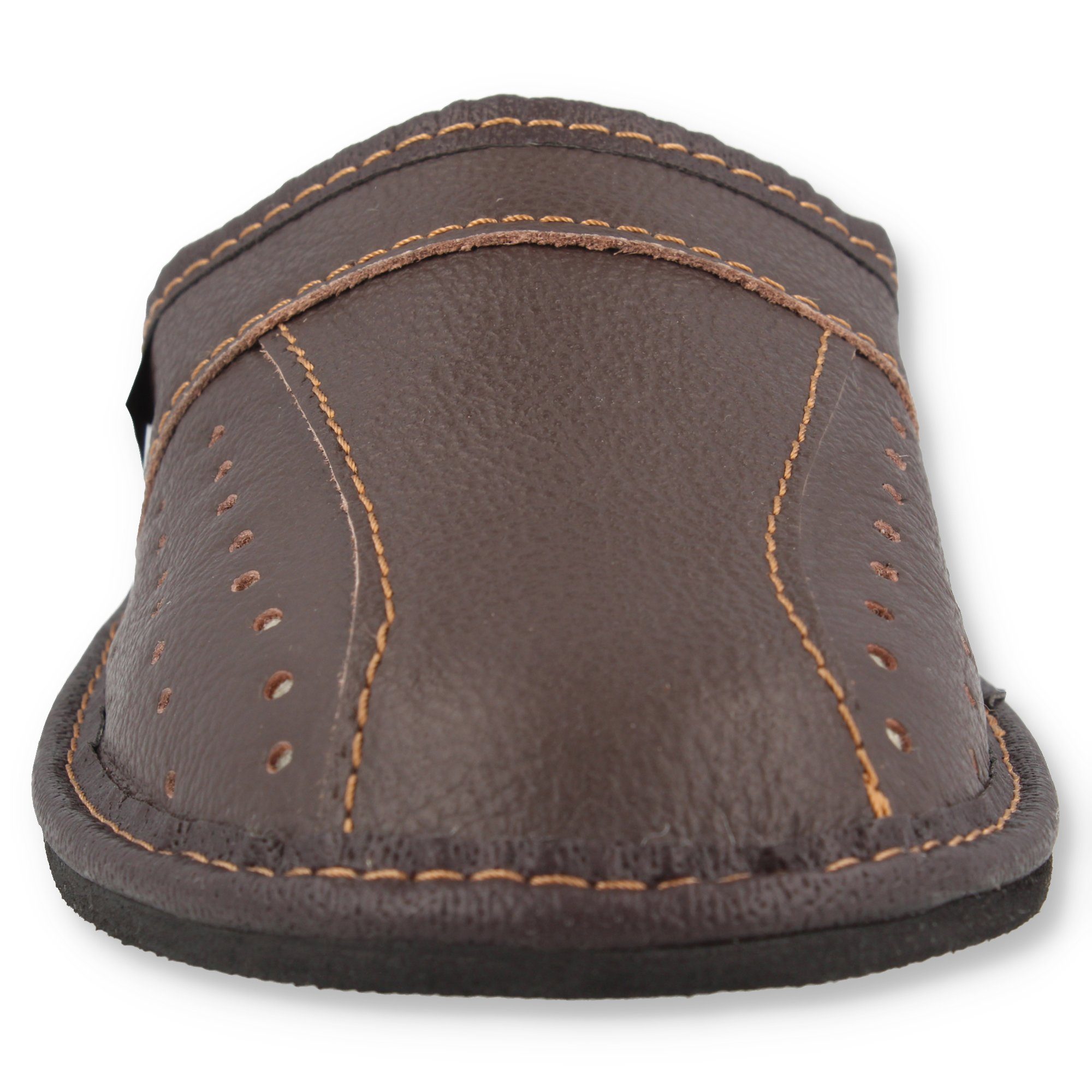filsko Elegante Herren Pantoffeln aus Rindleder Hausschuh ungefüttert, oder mit Schafwolle gefüttert, bis Schuhgröße 50!