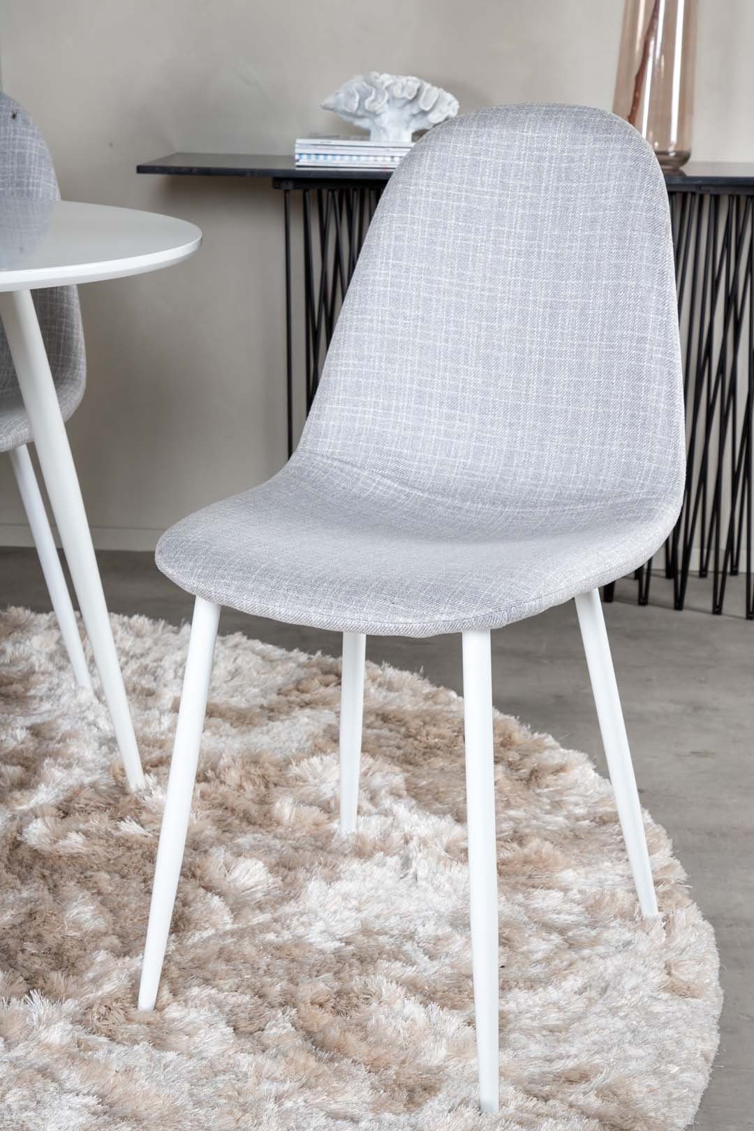 ebuy24 Essgruppe Plaza Essgruppe Tisch weiß und 4 Polar Stühle grau