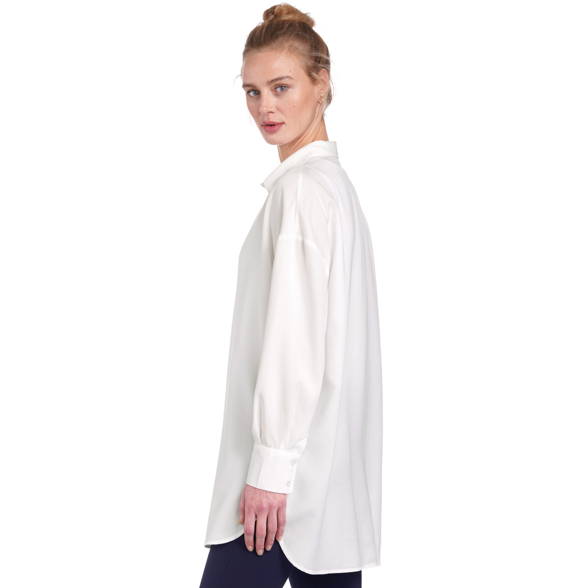 Damen Longbluse mit Kentkragen