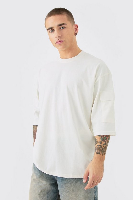 Oversize T-Shirt mit Cargo-Taschen