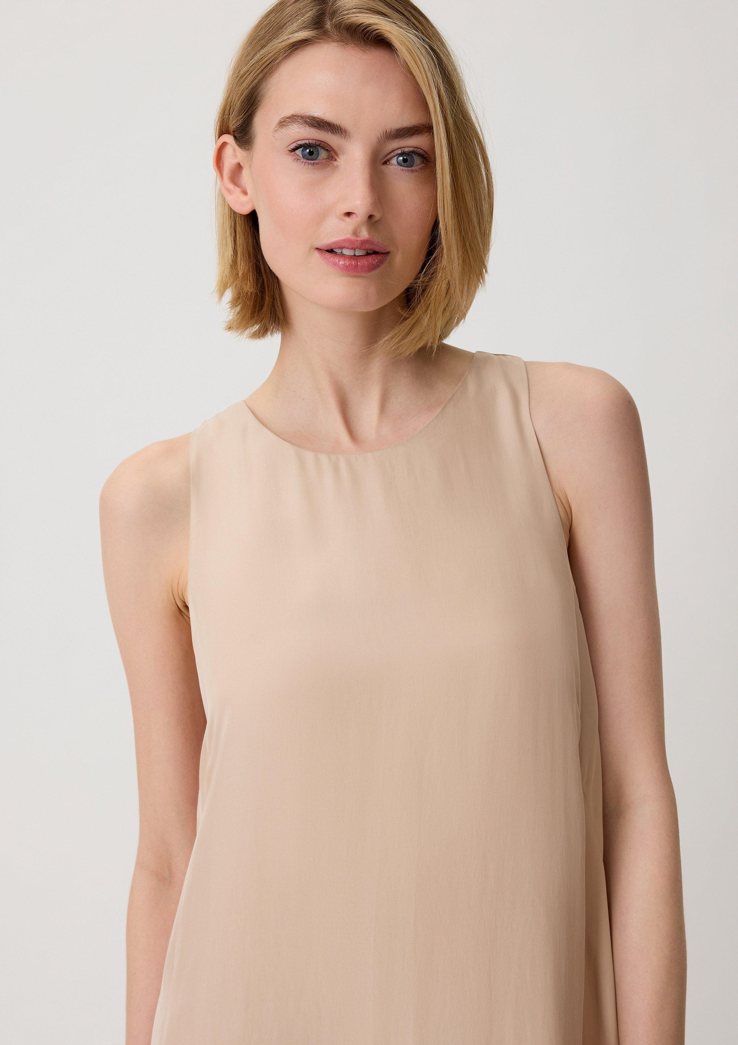 Midikleid aus Cupro-Mix - sandfarben