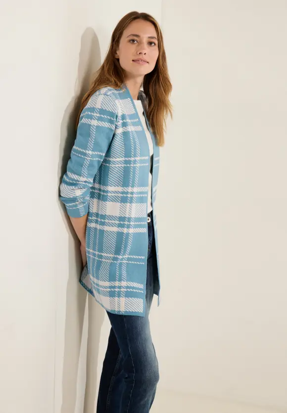 CECIL Karierter Longcardigan