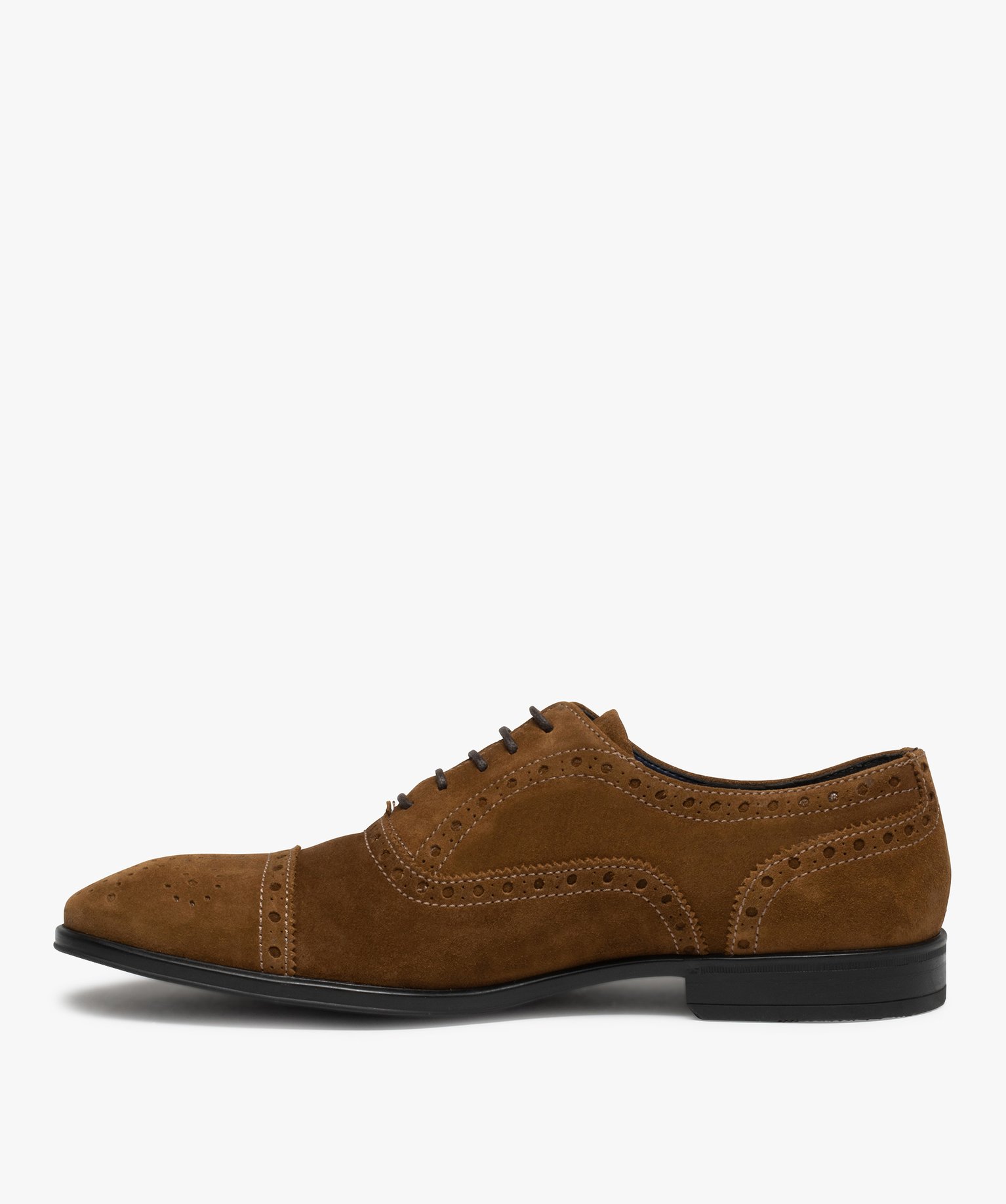 Derbies homme dessus cuir retourné et bout fleuri - Tanéo camel | GEMO