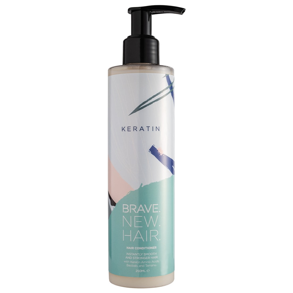 brave new hair Keratin Après-shampooing pour cheveux lisses etplus résistants instantanément.