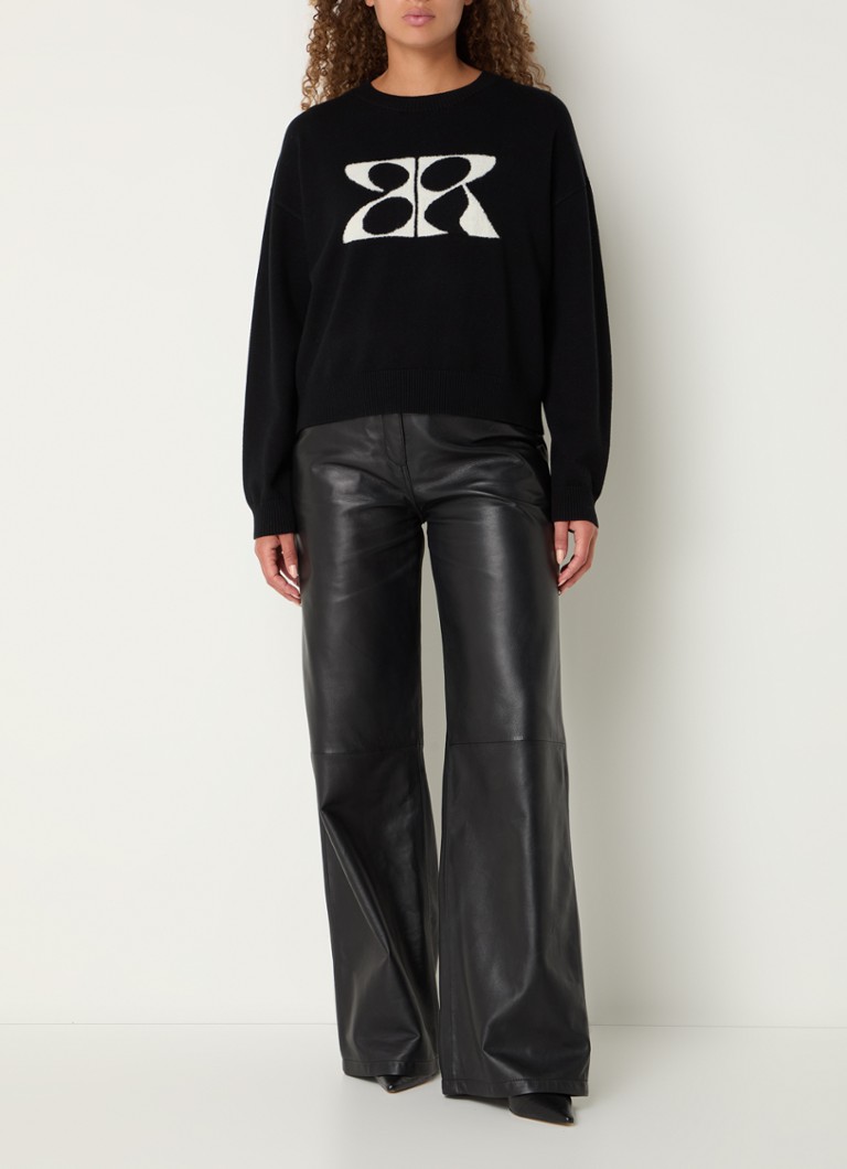 STUDIO AR by Arma Kaia high waist wide fit sheepskin trousers