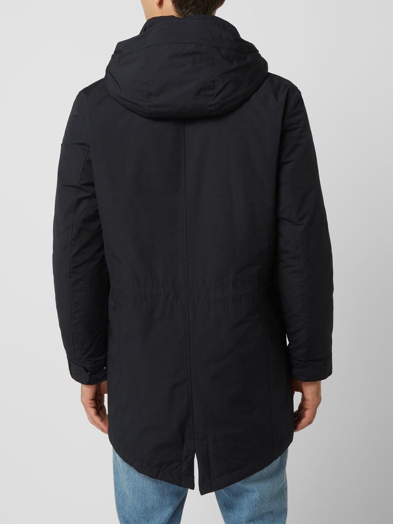 Parka mit abnehmbarer Kapuze - wasserabweisend in marineblau