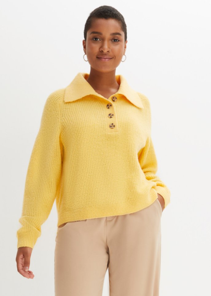 Strickpullover mit Polokragen