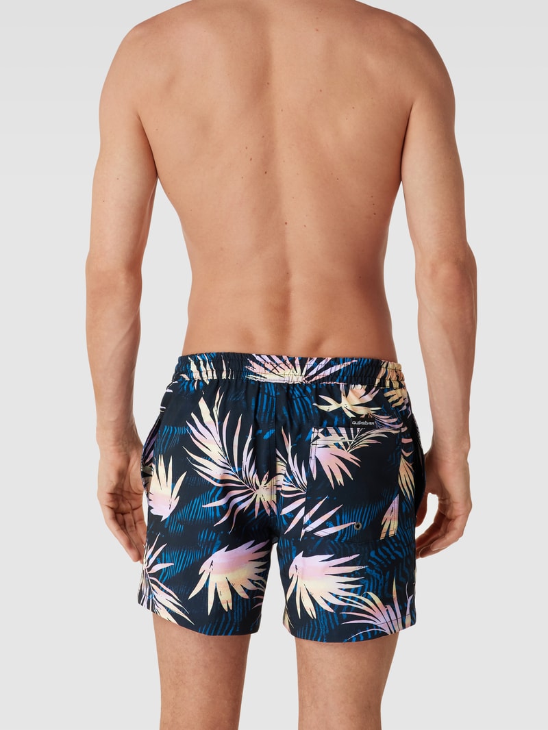 Badehose mit Allover-Muster in schwarz