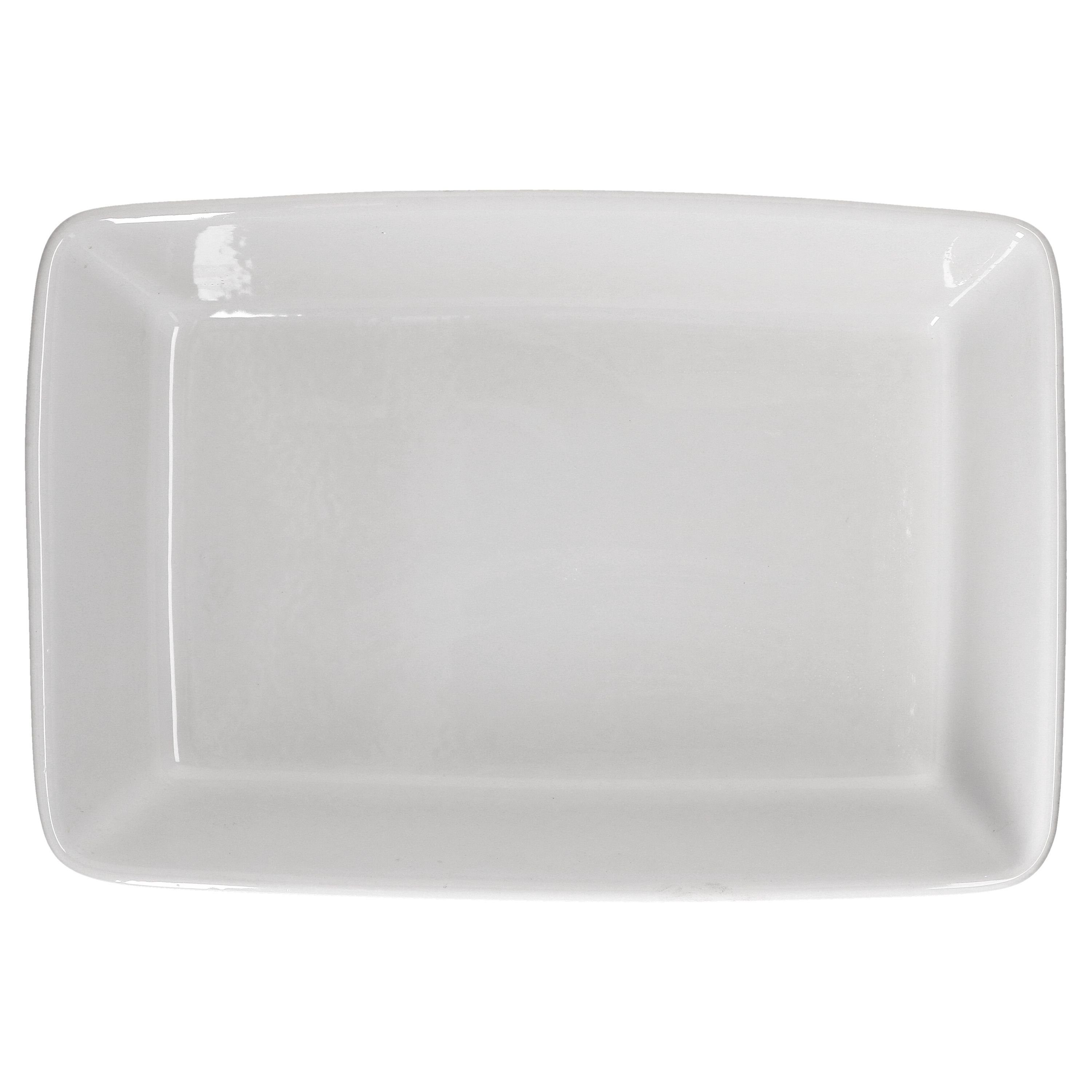 MamboCat Auflaufform Auflaufform rechteckig weiß Keramik 31,5x21,5cm 1,9L Back-Form Ofen, Steingut