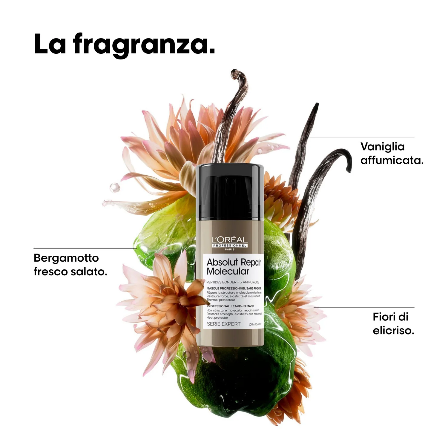 SERIA EXPERT Noua mască Absolut Repair Molecular Leave-In - Cremă de păr, cremă de coafat și finisare