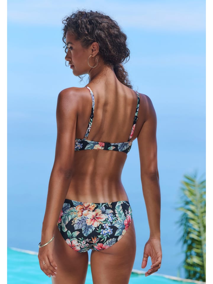 LASCANA Triangel-Bikini-Top in schwarz bedruckt günstig kaufen