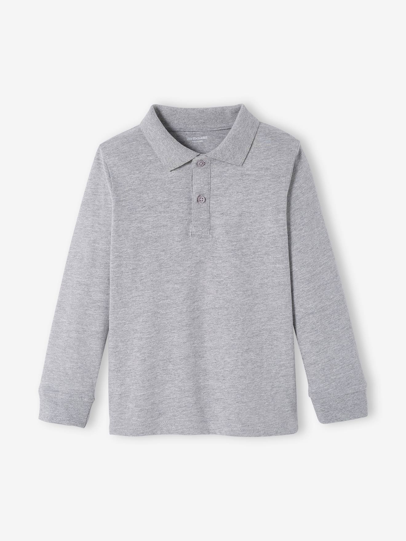 Lot de 2 polos garçon manches longues lot gris