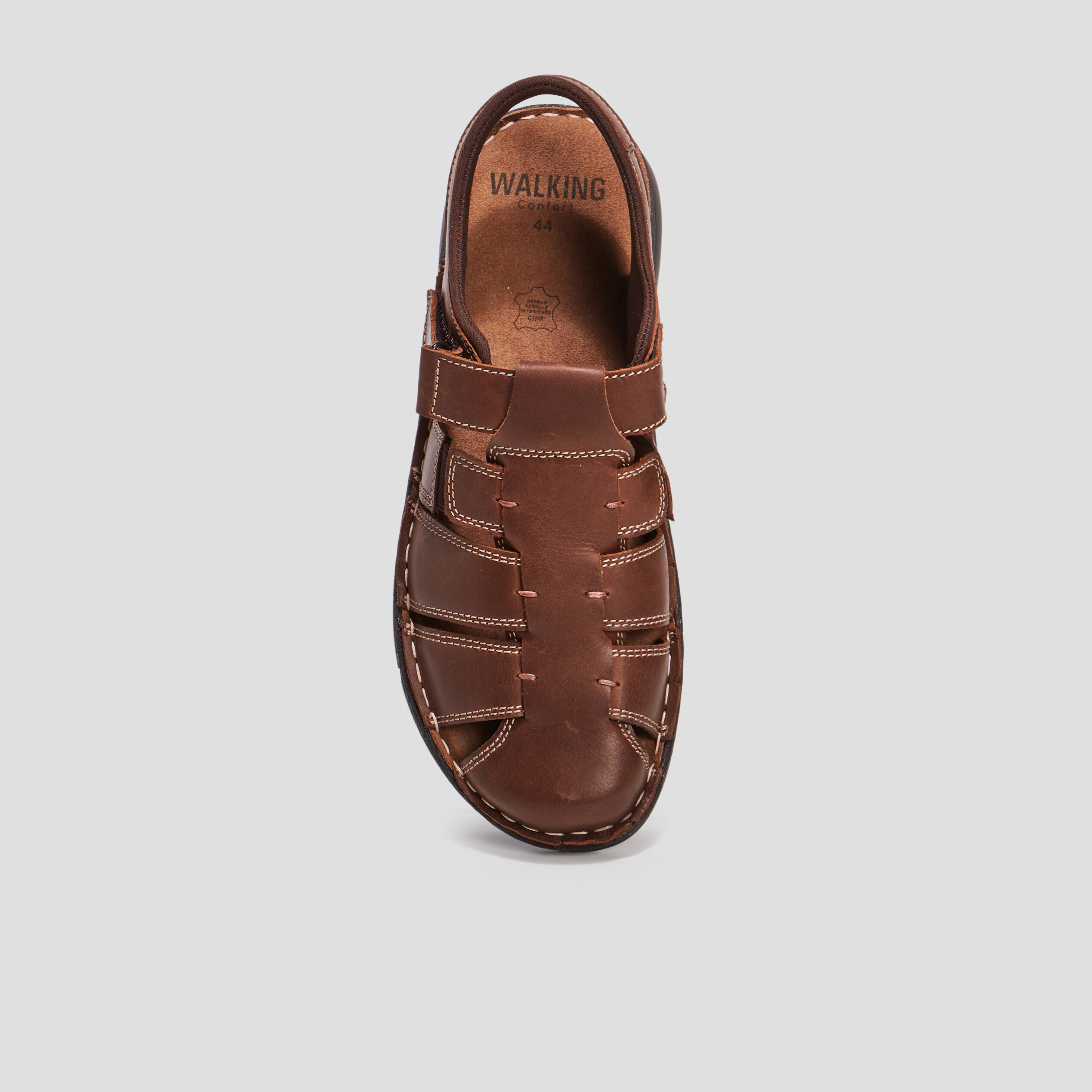 Sandales Walking Confort marron homme | La Halle