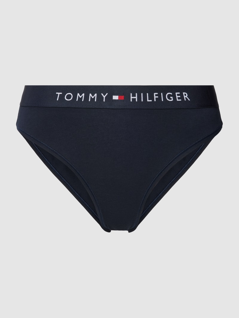 Slip mit elastischem Logo-Bund in dunkelblau