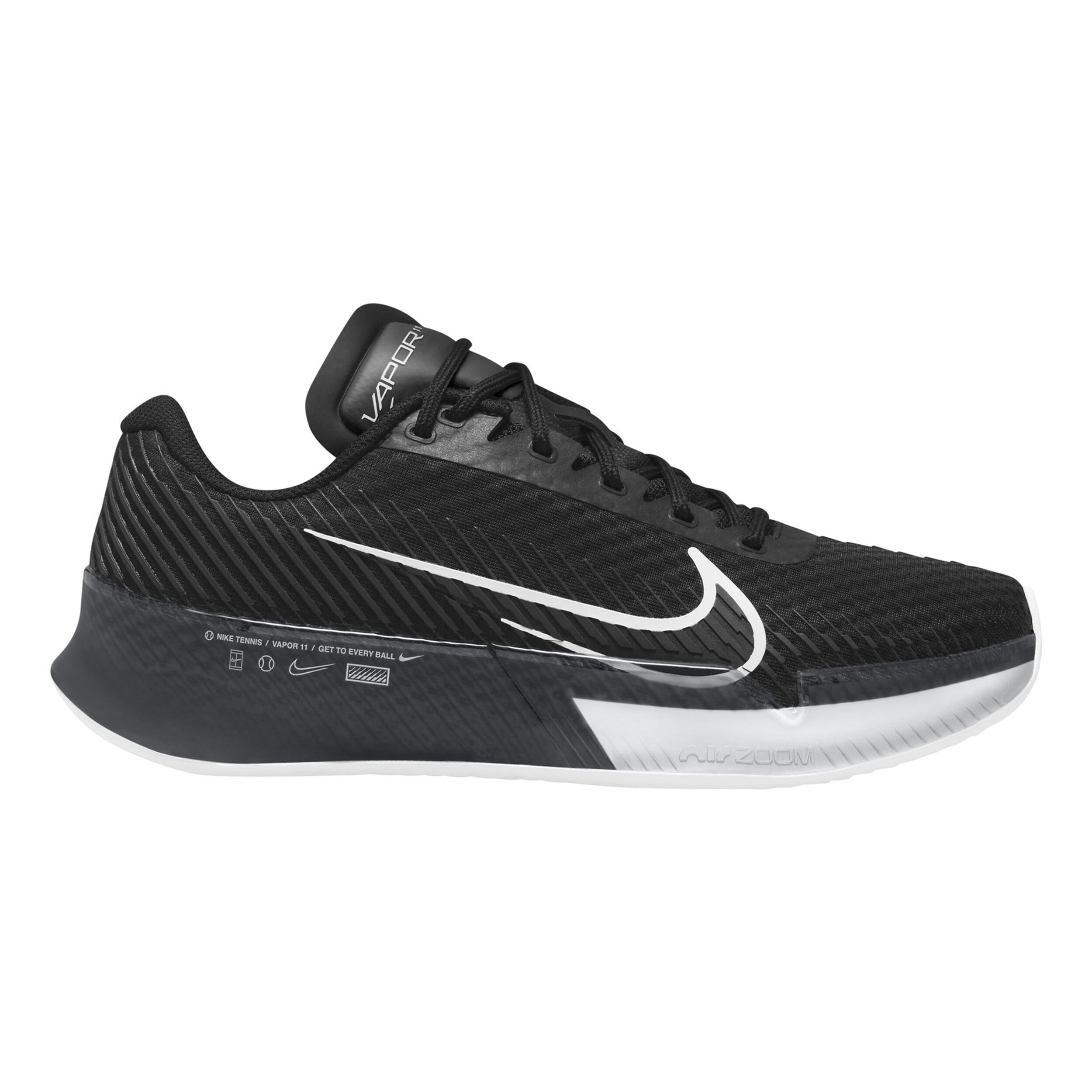 Zoom Vapor 11 Sandplatzschuh Damen - Schwarz, Weiß