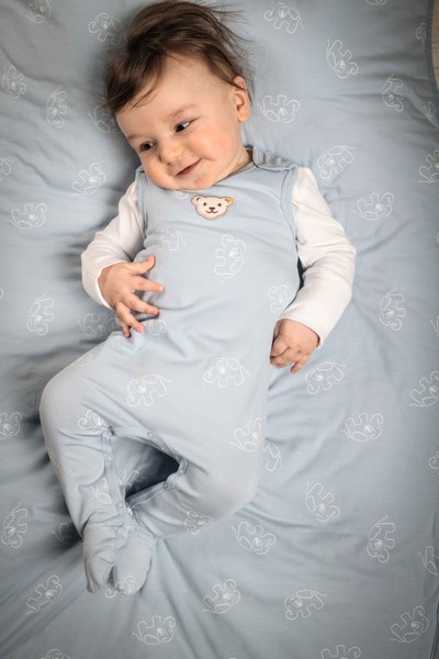 Set Strampler + T-Shirt langarm GOTS, hellblau