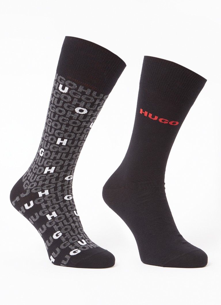 Meias HUGO BOSS com estampa do logotipo, pacote com 2 pares