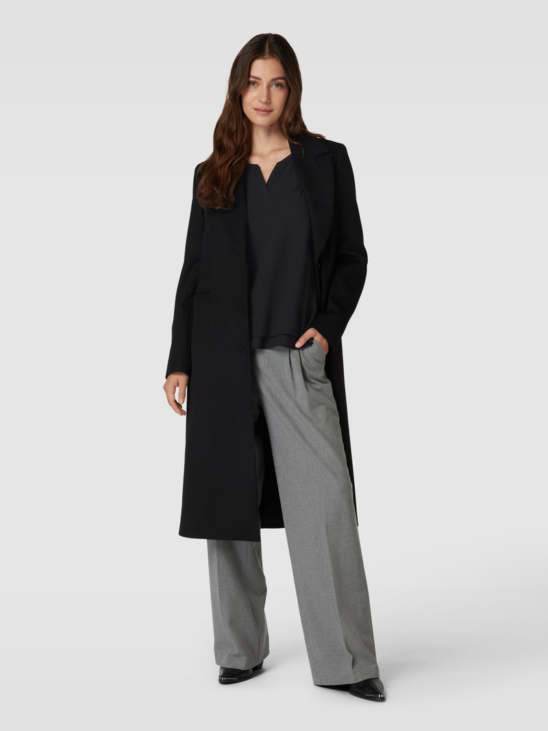 Bluse mit Tunikakragen in schwarz