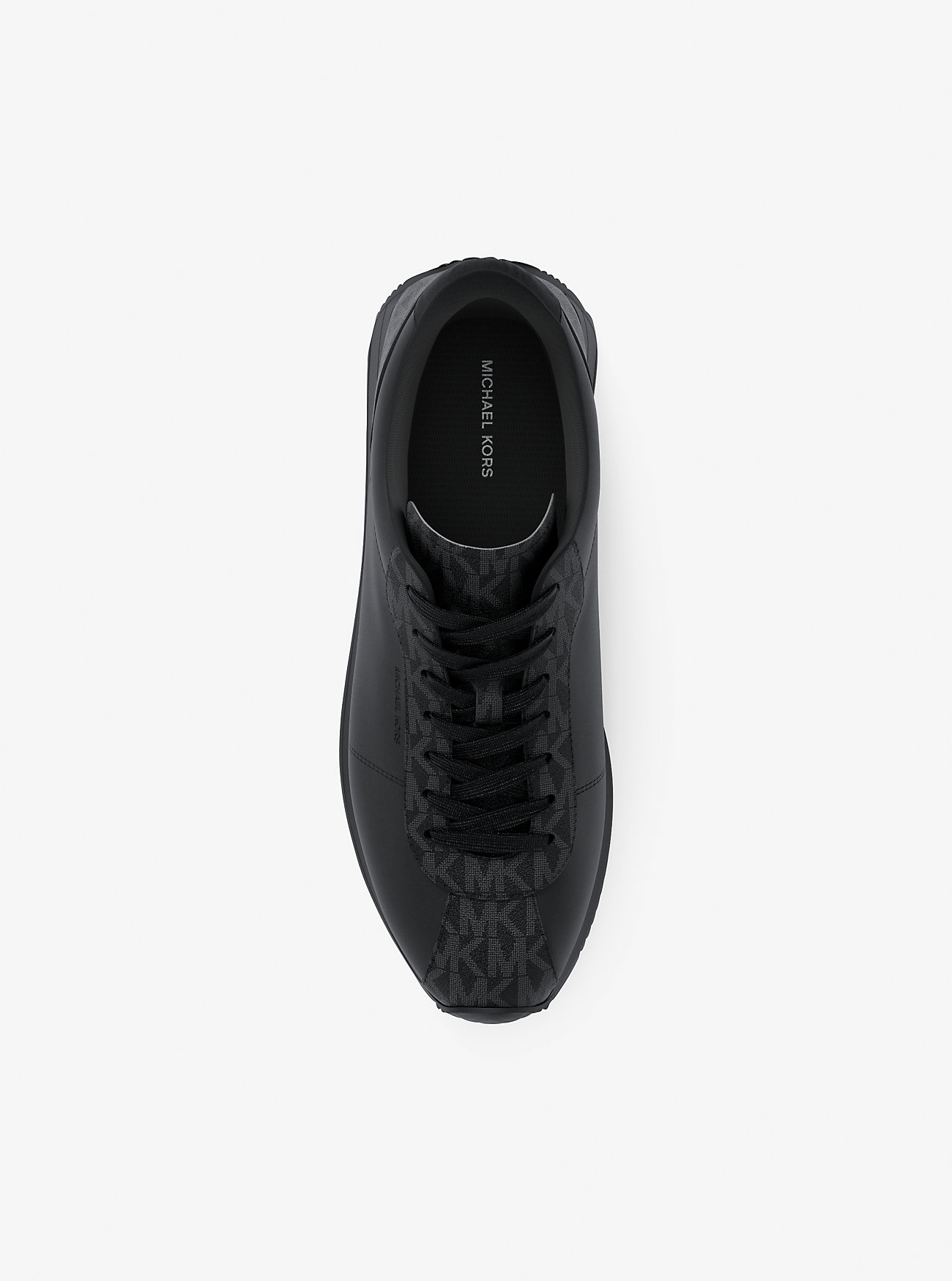 Buty sportowe Rhodes Signature z logo i skóry – CZARNE/CZARNE
