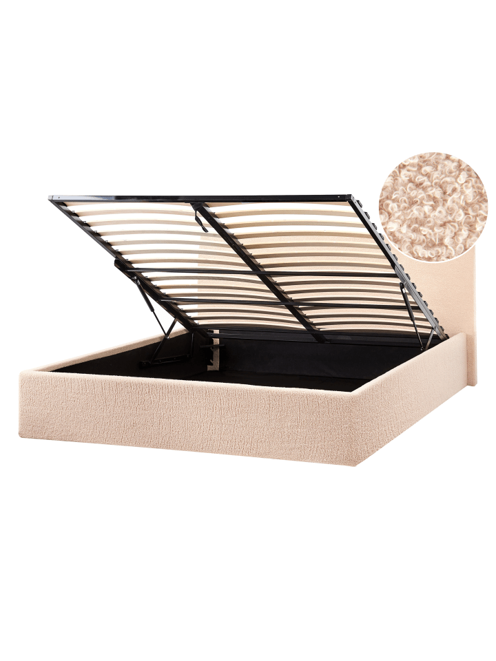 Beliani Doppelbett ORBEY in Beige - (W) 157 x (H) 88 x (L) 212 cm günstig kaufen onesize