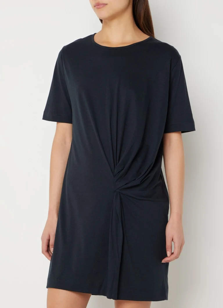 Rochie tricou Sessùn Luni din amestec de lyocell cu detalii plisate