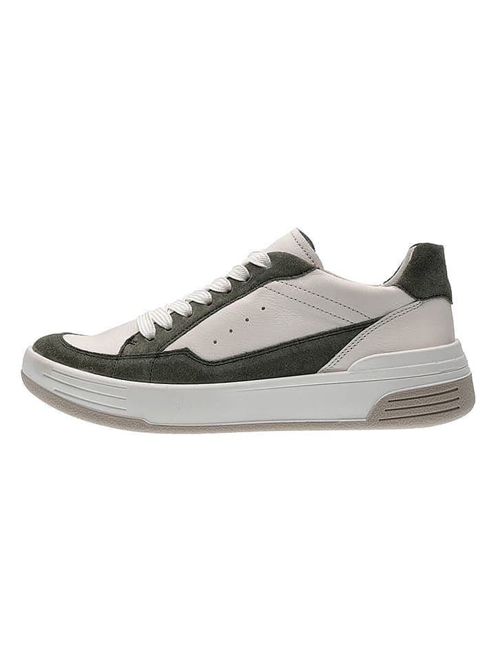 Ara Shoes Leder-Sneakers in Creme/ Khaki günstig kaufen 41