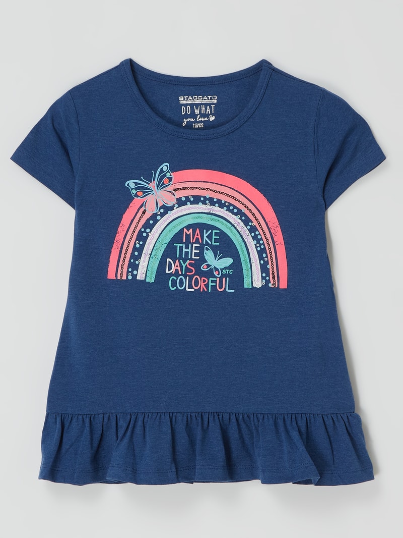 T-Shirt mit Glitter-Effekt in blau