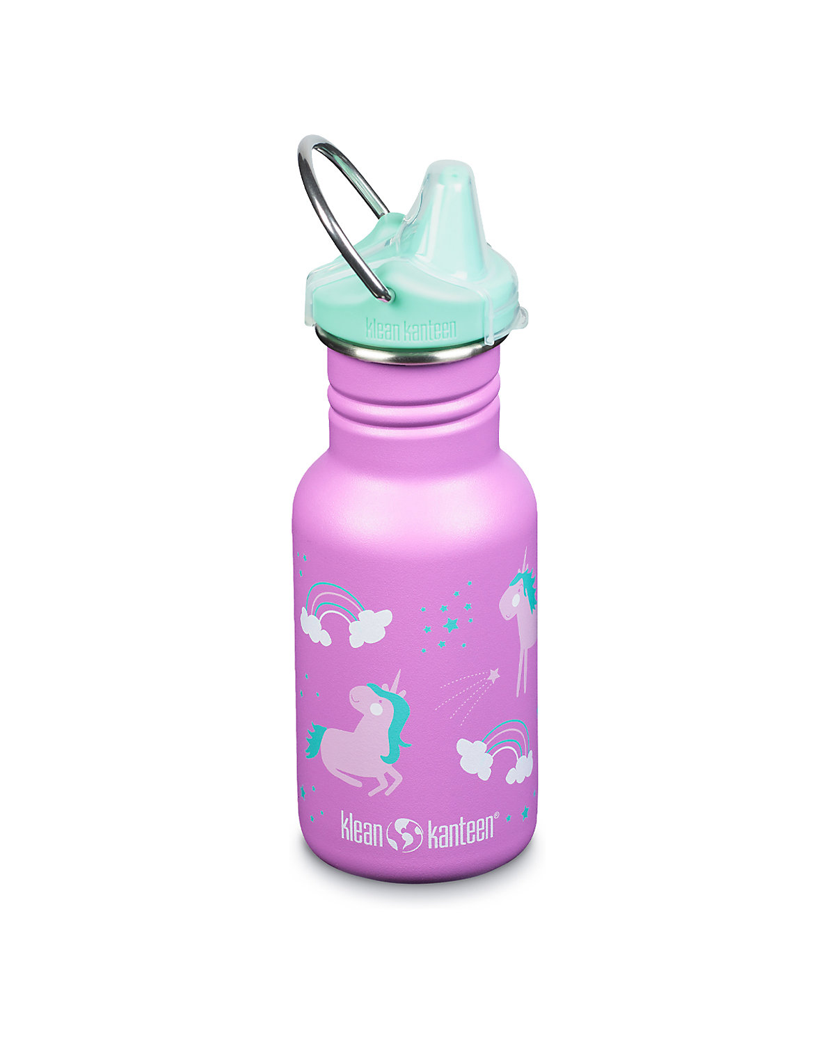Edelstahl-Trinkflasche klean kanteen® Kid kanteen Unicorns, 355 ml, Aqua Sippy Cap