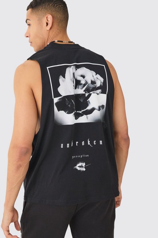 Oversize Tanktop mit Rosen-Print